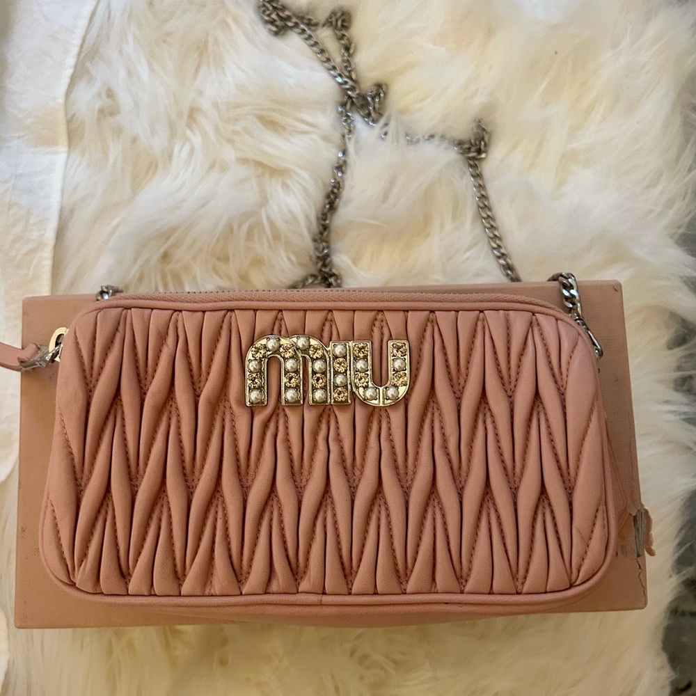 *TODAY ONLY* Miu Miu Pink Quilted Women's Bag with Pearl